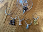  sewing  Quilting  Themed Set Of 6 Hand Crafted Wine Glass Charms