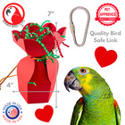 Bonka Bird Toys 2760 Red Valentine Crinkle Gift Box Chew Shred Forage Parrot Toy