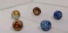 Rare Lot Of 5 Early Antique Bennington Pottery Marbles C 1840 Primitives Marble