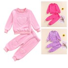 Toddler Kids Baby Girl Clothes Sweatsuit Tops And Pants Heart Outfits Tracksuit