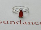 Sundance Catalog Sterling Silver  ember Drop  Red Onyx Teardrop Ring Sz 6 5 Nib