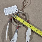 Authentic Navajo Dream Catcher Handcrafted Red Beads Feathers 2  Diameter