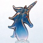 Unicorn Hand Blown Glass Thimble Crystal Gold Figurine