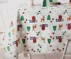 Peva Tablecloth 60 x84  Oblong  6-8 People  Winter Christmas On Light Blue  Ws