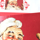 Vintage Christmas Card Jolly Santa Claus With Jingle Bell On Hat