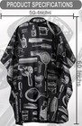 Borogo Waterproof Hair Styling Cape Nylon Haircutting Salon Gown Black