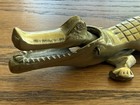Vintage Solid Brass Alligator Crocodile Nutcracker Mcm Figurine 10 