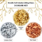 Metallic Foil Schabin Metal Leaf Flakes - Imitation Gold  Silver   Copper 10g