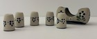Vintage Tonala Stoneware Thimble And Thread Holder Decorative Sewing Set