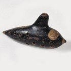 Ewa Austria Ocarinas      clay Flute     6 5   Black With Antique Gold