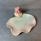 Vintage Pink Flamingo Lagoon Soap Dish Trinket Tray Candy Ceramic Iwrice Japan