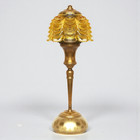 Art Deco Table Lamp Honey Curtain Opal Glass Brass Vintage 1940s 1950s
