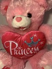 Dan Dee Large Pink Plush Princess Bear Heart Sweetheart Teddy 20  2021 Stuffed