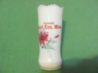 Vintage Custard Glass Souvenir Hazel Run  Minn  Art Glass Uranium Floral Vase