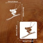 1set Parallel Skiing Painting Stencil 11 8x11 8 Inch Reusable Skiing Sports