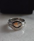 Harley Davidson 100th Anniversary Sterling Silver 10k Gold Ring Size 7