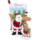 Felt Applique Christmas Stocking Kit  18   North Pole Santa