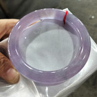 60mm Natural Icy Lavender Jadeite Jade Bangle Bracelet Bar Round Bracelet Bangle