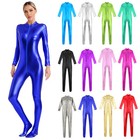 Us Womens Jumpsuit Club Leotard One-piece Bodysuit Bodycon Catsuit Shiny Rompers