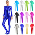 Womens Jumpsuit Club Leotard One-piece Bodysuit Bodycon Catsuit Shiny Rompers