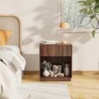 Fluted Nightstands Set Of 2  Modern Bedside Table With Storage Drawer And Open W