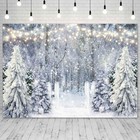 7x5ft Winter White Snowy Forest Backdrop For Photography Christmas Decor Prop
