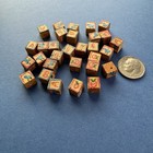 Vintage Miniature Wooden Alphabet Blocks Letters Birds 30 Pc Primitive Dollhouse