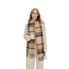 Wool Plaid Winter Scarf Women Men Warm Oversized Shawl Wrap Soft Checkered