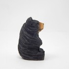 Black Bear Figurine Statue Decor Wood Carving Miniature Small Animal Teddy Smoky