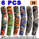 6pcs Tattoo Arm Sleeves Fake Temporary Realistic Stretchy Unisex Party Costume