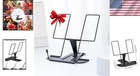 Metal Book Stand For Desk  Adjustable Reading Rest Book Holder W  Page Clips