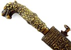 Rare Ottoman Empire Greek  bichak  Dagger  Inscribed Blade   Fancy Brass Mounts 