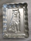Vintage Kitchen Copper Cat Mold 9 x12   