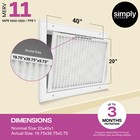 Simply Filters 20x40x1 Merv 11  Mpr 1000  Ac Furnace Hvac Air Filter