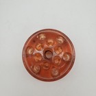 Vintage Amber  Glass 13 Hole Flower Frog