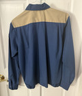Vintage Pan Am Airlines Uniform Shirt Cargo Services Blue With Tan Stripe Size M