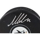 Macklin Celebrini Autographed signed San Jose Sharks Logo Puck Fanatics 53530