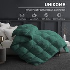 Pinch Pleat Goose Feather Down Comforter - All Full queen Pinch Pleat-green