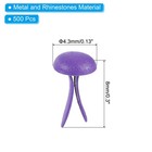 500 Pcs Paper Fasteners Mini Metal Fastener Purple 0 3 x0 18 