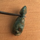 Ancient Pre Columbian Blue Green Jade Pendant Bead Combine Shipping  14