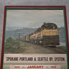 1965 Spokane Portland   Seattle Railroad Wall Calendar Glass Framed Complete