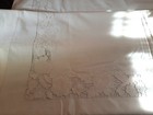 Vintage antique Flat Sheet   Pillowcase Pair   Cutwork  beautiful Needlework  5