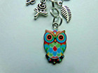 Owl Always Love You Flowers Owl Key Chain Clip For Purse Fob Bag Charm Zipper