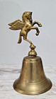 Vintage Brass Pegasus Horse Hand Bell 6  Tall
