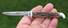 Nice Small Vintage Queen Cuttery Single Fixed Blade Knife 5-3 4  -2-11 16  Blade