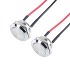 2pcs 19mm Super Short Momentary Push Button Switch 19mm Flat Head Silver