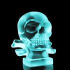 Art Deco Cyan Uranium Glass   Skull   Sculpture 1930  H  Hoffmann
