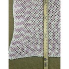 Handmade Crochet Baby Blanket White Pink Lavender Sparkle Accent Afghan 32x32