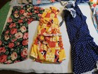 Lot 26 Vtg Full   Half Kitchen Apron Smocks Estate Collection Mix Styles 50s 70s