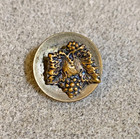 4 Late 1800s Steel Cup Buttons Stamped Brass Faceted Steels Grapes Florals